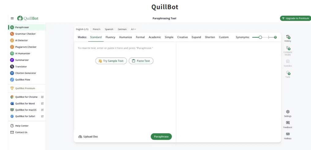 QuillBotAI写作工具